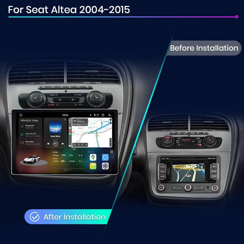 Junsun V3 Plus 2K Android 13 Wireless CarPlay Android Auto Car Intelligent Systems for Seat Altea 2004-2015 7870 Autoradio