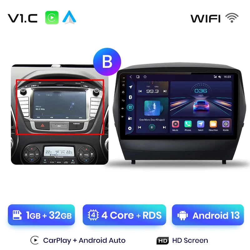 Junsun Car Radio For Hyundai Tucson 2 ix35 2009 - 2015 wireless CarPlay Android Auto car intelligent systems No 2 din 2din DVD