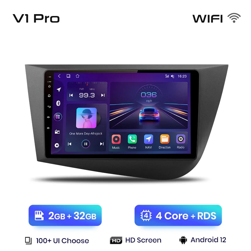 Junsun V1 Wireless CarPlay Android Auto Car Radio for  Seat Leon MK2 2005-2012 GPS Car Intelligent Systems Smart Autoradio