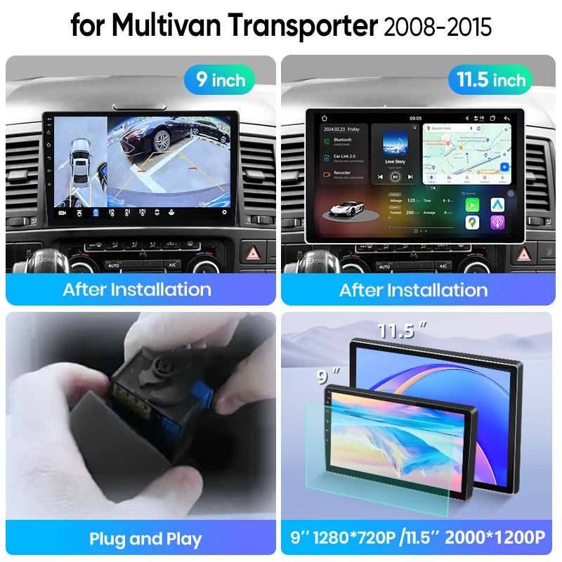 Junsun Wireless CarPlay Car Radio For VW Multivan T5 2003 2004 2005-2015 Android Multimedia