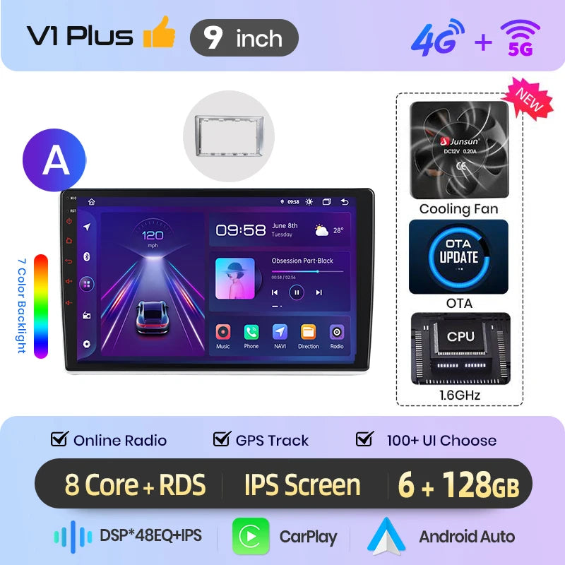 Junsun Wireless CarPlay Car Radio For VW Passat B5 B6 2004-2010 Android Multimedia