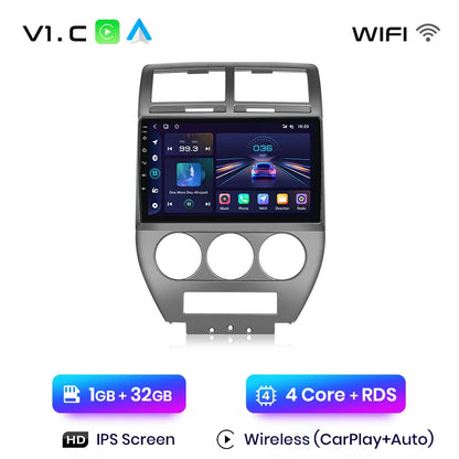 Junsun V1 AI Voice Wireless CarPlay Android Auto Radio For Jeep Compass 2007-2009 4G Car Multimedia GPS 2din autoradio