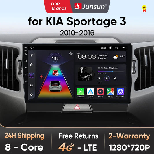 Junsun V1pro AI Voice 2 din Android Auto Radio For KIA Sportage 3 2010-2016 Carplay 4G Car Multimedia GPS 2din autoradio