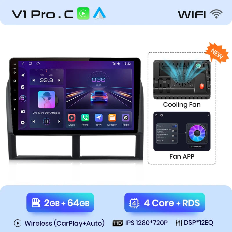 Junsun CarPlay Car Radio Multimedia Player For Jeep Grand Cherokee II WJ 1998 1999 2000-2004 Android Auto GPS 2din autoradio