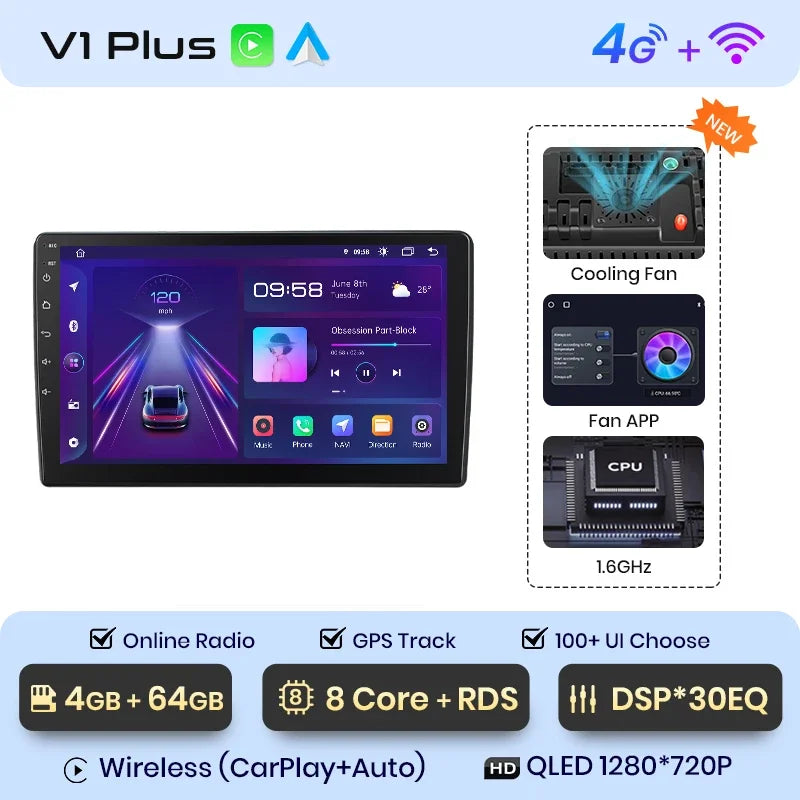 Junsun Wireless CarPlay Android Auto Radio For Volkswagen TOUAREG 2003 2004 2005-2010 Car Intelligent Systems RDS BT WiFi 2 din