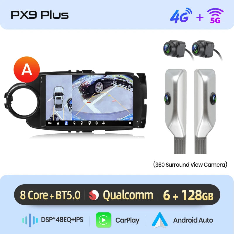 Junsun AI voice 4G LTE wireless CarPlay Android Auto Radio For Toyota Yaris 2012 2013 20014 2015-2017 Car Intelligent Systems Multimedia player Stereo RDS BT 2 din autoradio GPS Navi screen