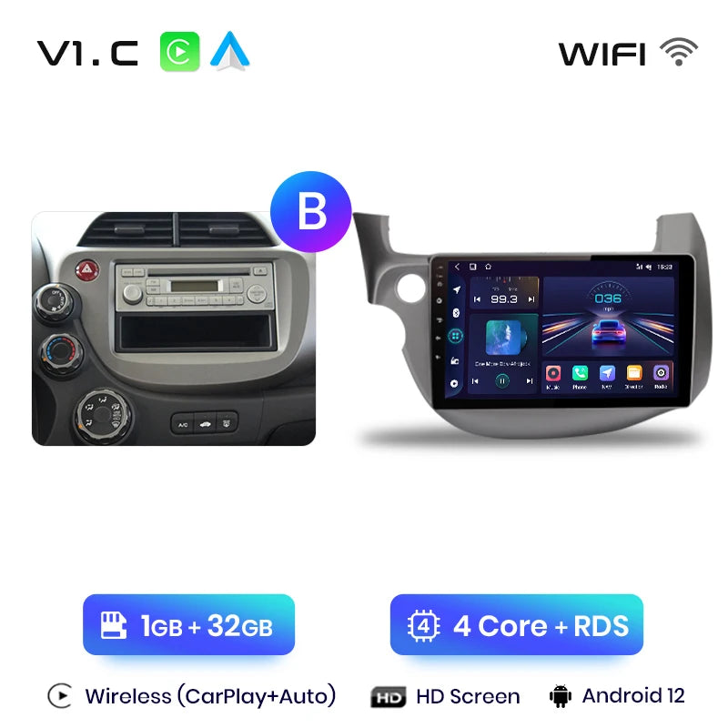 Junsun V1pro Android 10 AI Voice 4G Carplay RDS Car Radio Multimedia GPS For HONDA FIT JAZZ 2007-2013 2din autoradio bluetooth