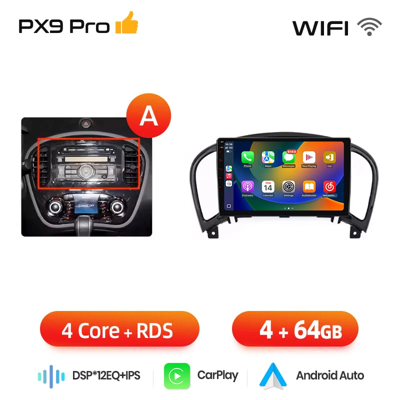 AWESAFE PX9 Car Radio Autoradio for Nissan Juke YF15 2010-2014  Wireless Carplay Screen Android Auto Stereo GPS Navi FM RDS BT