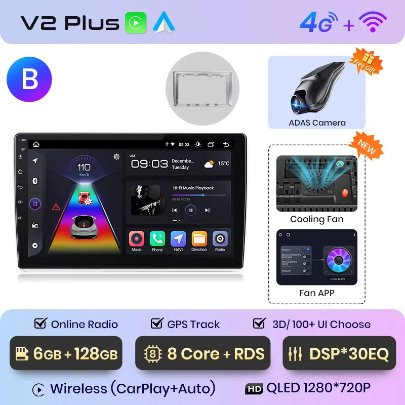 Junsun Wireless CarPlay Android Auto Car Radio Multimedia For VW Passat B5 B6 2004-2010  GPS Intelligent Systems Smart Autoradio
