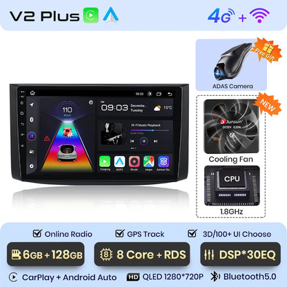 Junsun V1 Plus Car Radio For Chevrolet Aveo 2006 - 2012 wireless CarPlay Android Auto car intelligent systems No 2 din 2din DVD