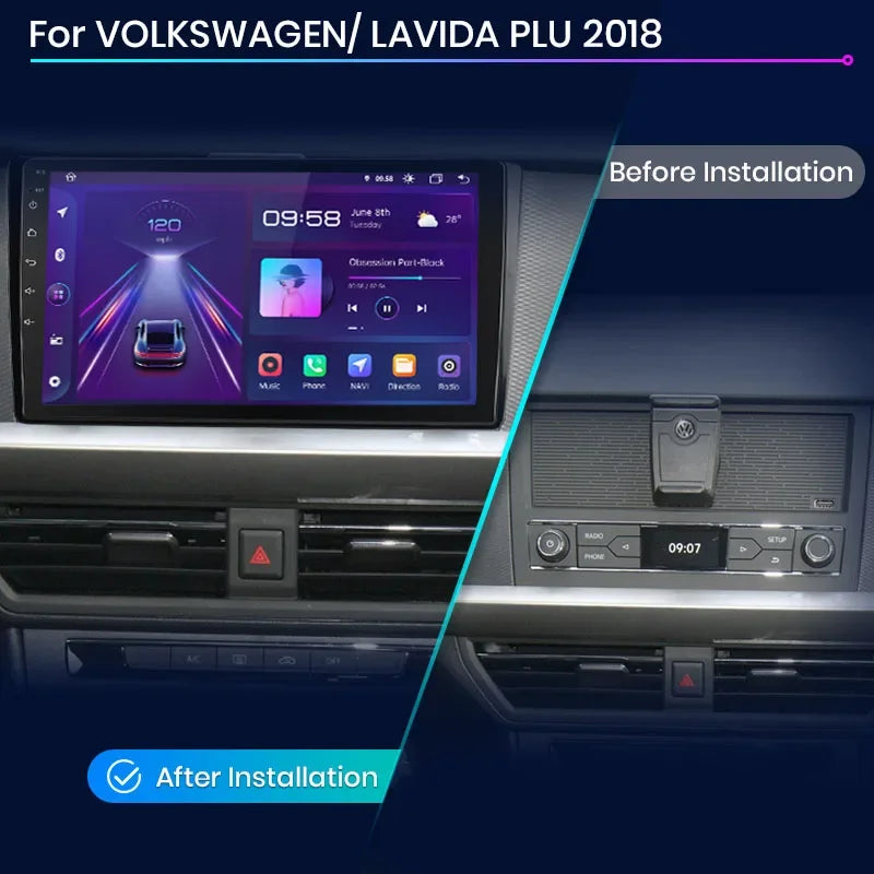 Junsun Wireless CarPlay Android Auto Radio For VOLKSWAGEN LAVIDA PLU 2018 Car Intelligent Systems RDS BT WiFi 2 din