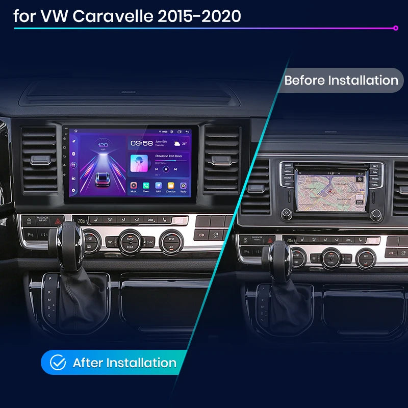 Junsun V1 AI Voice Wireless CarPlay Android Auto Radio For Volkswagen Caravelle 2015-2020 4G Car Multimedia GPS 2din autoradio