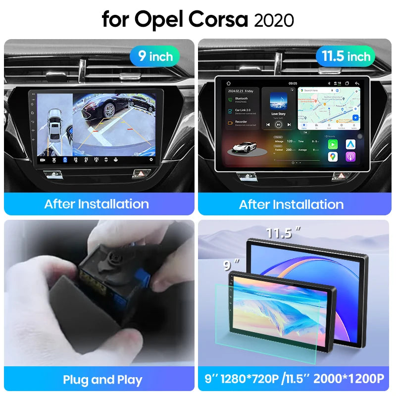 Junsun Wireless CarPlay Car Radio For Opel Corsa F 2019-2023 Android Multimedia
