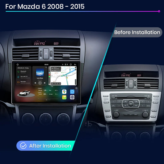 Junsun V3 Plus 2K Android 13 Wireless CarPlay Android Auto Car Intelligent Systems for Mazda 6 Rui GH 2008 - 2015 7870 Autoradio
