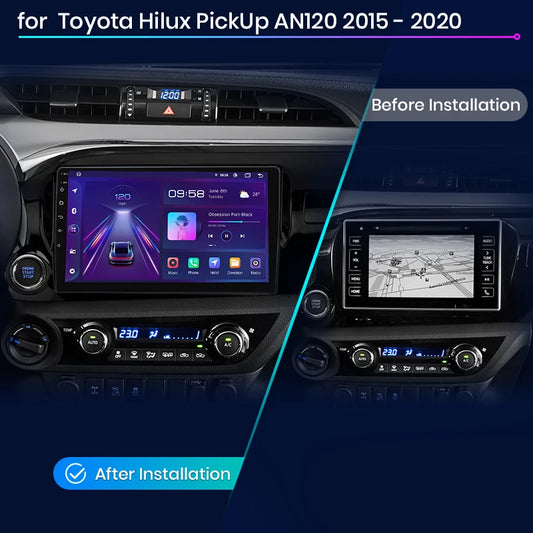 Junsun V1 Plus Car Radio For Toyota Hilux PickUp AN120 2015 - 2020 wireless CarPlay Android Auto No 2 din 2din DVD