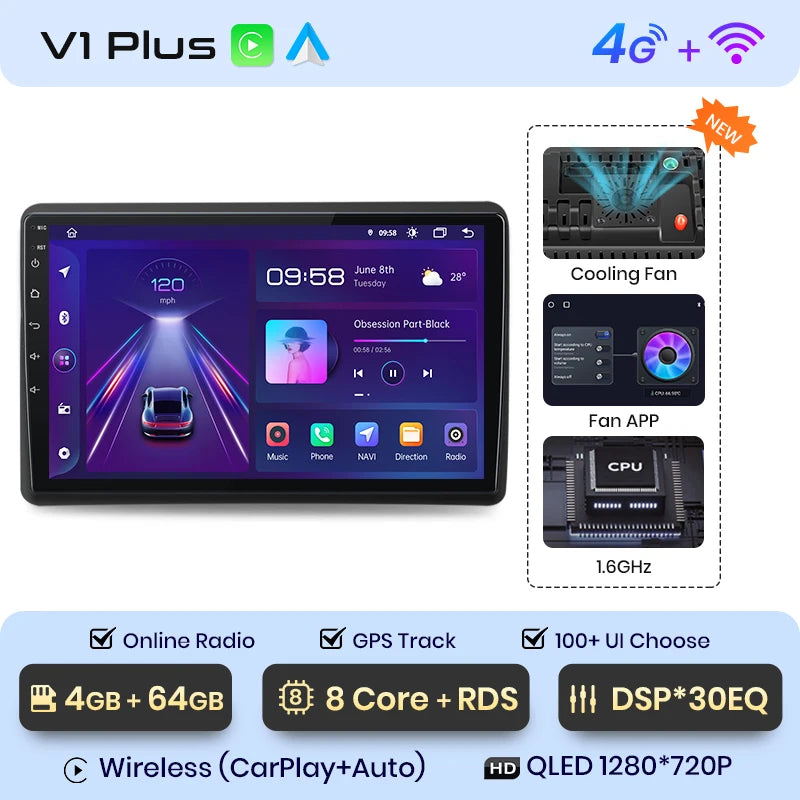 Junsun V1pro 2 Din Android Auto Radio For Renault Master For Nissan NV400 For Opel Movano 2 2009-2021 Car Multimedia Autoradio