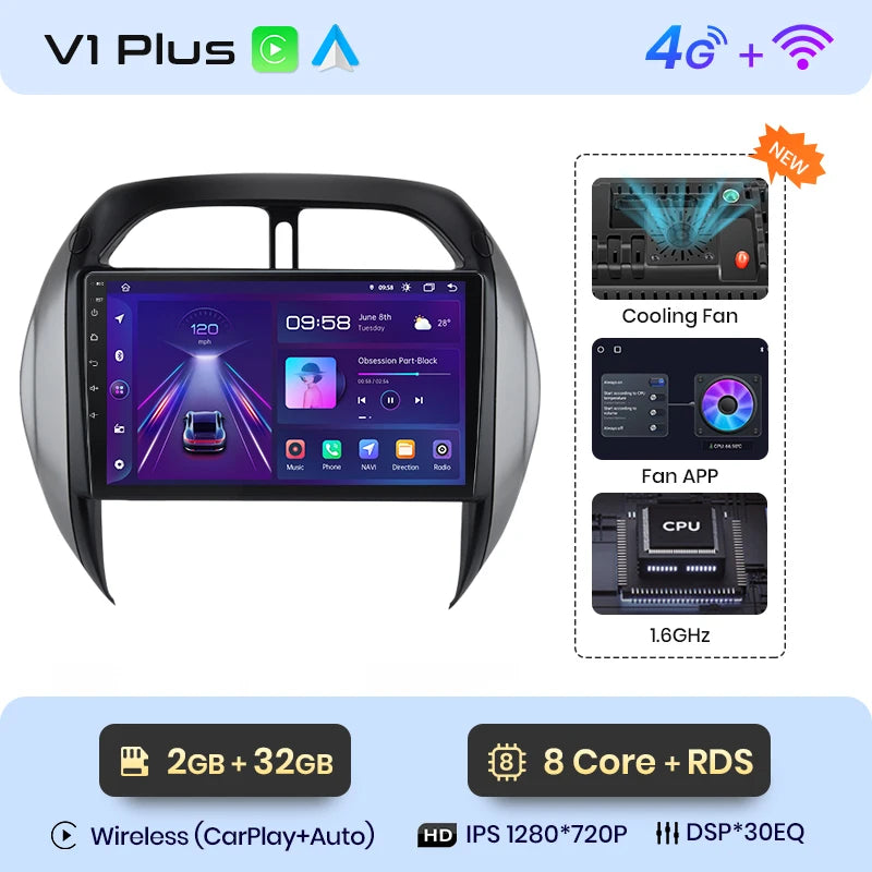 Junsun V1pro AI Voice 2 din Android Auto Radio For Toyota RAV4 2003 2004 2005 Carplay 4G Car Multimedia GPS 2din autoradio