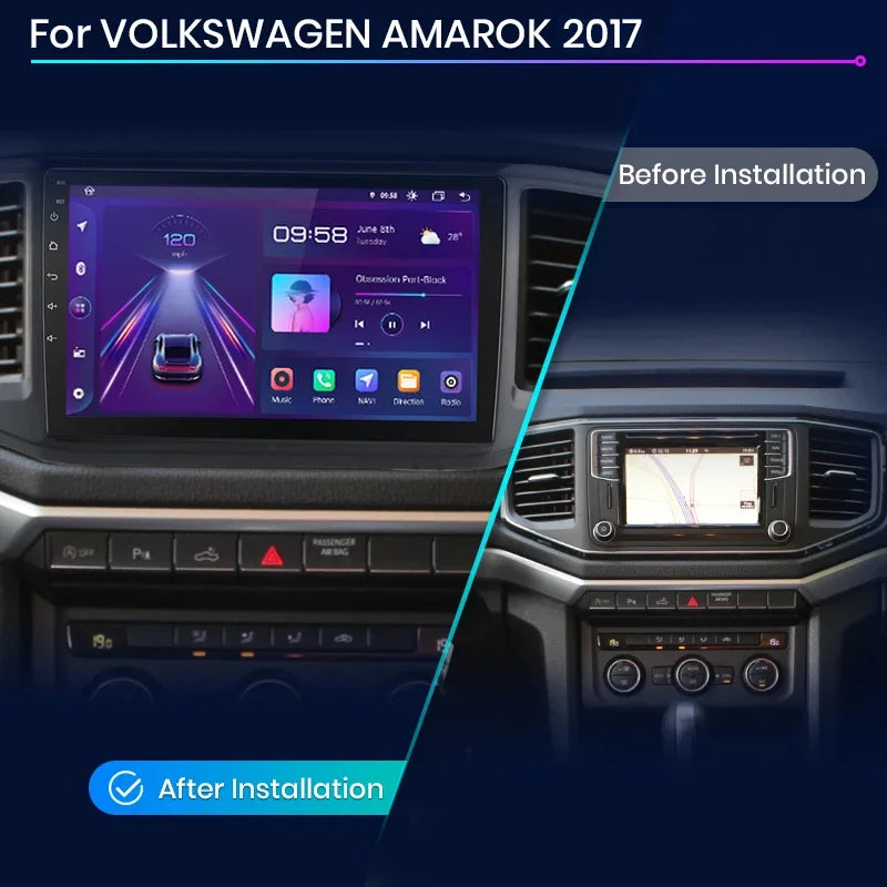 Junsun Wireless CarPlay Android Auto Radio For VOLKSWAGEN AMAROK 2017 Car Intelligent Systems RDS BT WiFi 2 din