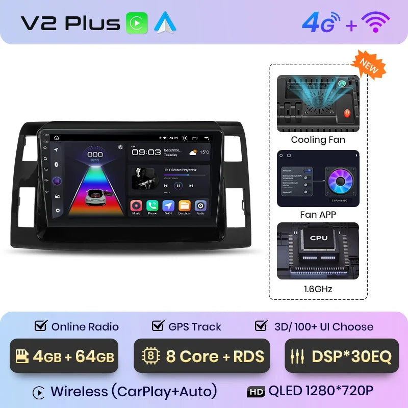Junsun Wireless CarPlay Android Auto Radio For Toyota Previa XR50 3 III Estima 2006-2019 Car Intelligent Systems RDS BT WiFi