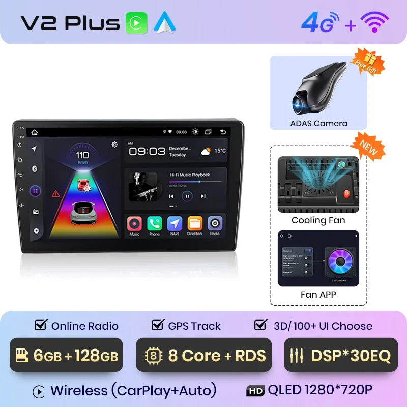 Junsun Wireless CarPlay Android Auto Radio For VOLKSWAGEN POLO 2004 2005 2006-2010 Car Intelligent Systems RDS BT WiFi 2 din