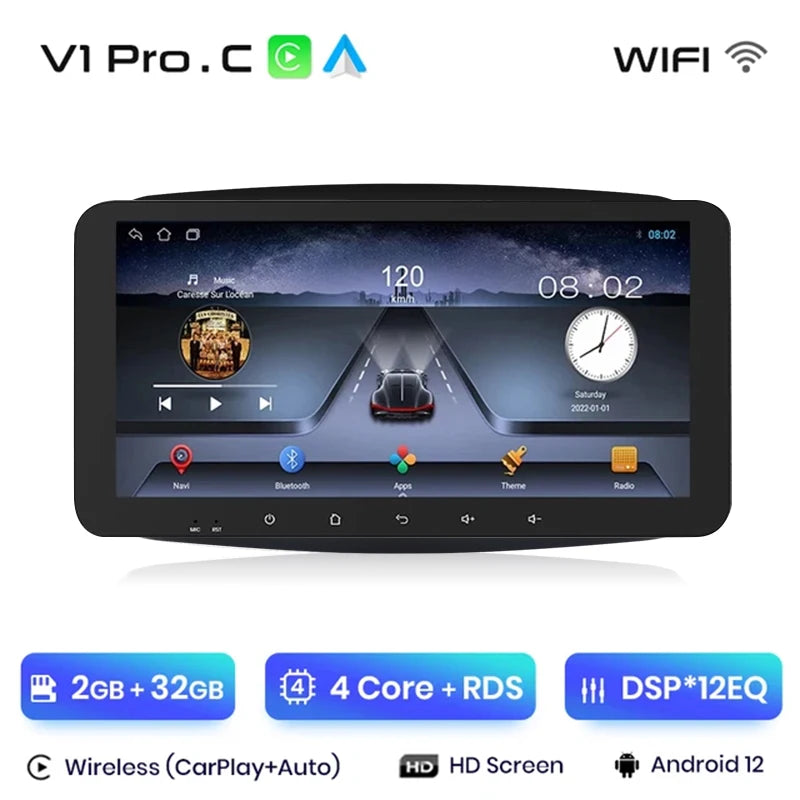 Junsun V1 AI Voice Wireless CarPlay Android Auto Radio for Mercedes Benz Smart 2016 Car Multimedia GPS 2din autoradio