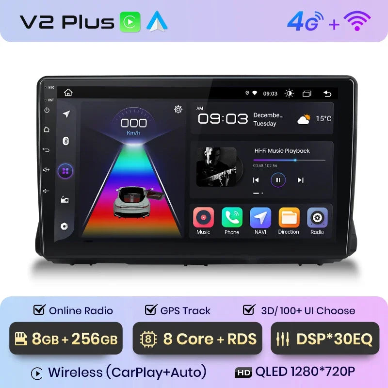 Junsun Wireless CarPlay Android Auto Radio For Renault Sandero 2021 Car Intelligent Systems RDS BT WiFi 2 din