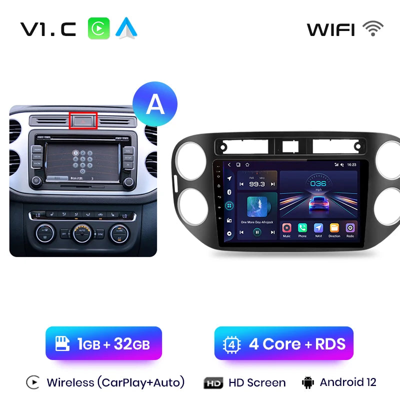 Junsun V1pro AI Voice 2 din Android Auto Radio For VW Volkswagen Tiguan 1 NF 2006-2016 Carplay Car Multimedia GPS 2din autoradio