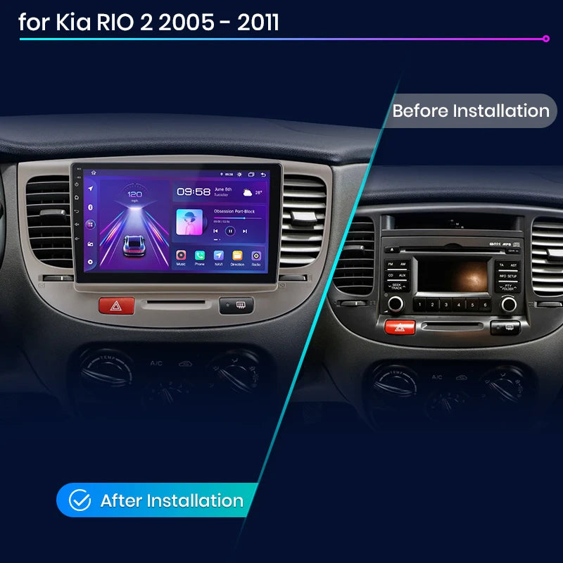Junsun V1 Plus Car Radio For Kia RIO 2 2005 - 2011 wireless CarPlay Android Auto car intelligent systems No 2 din 2din DVD