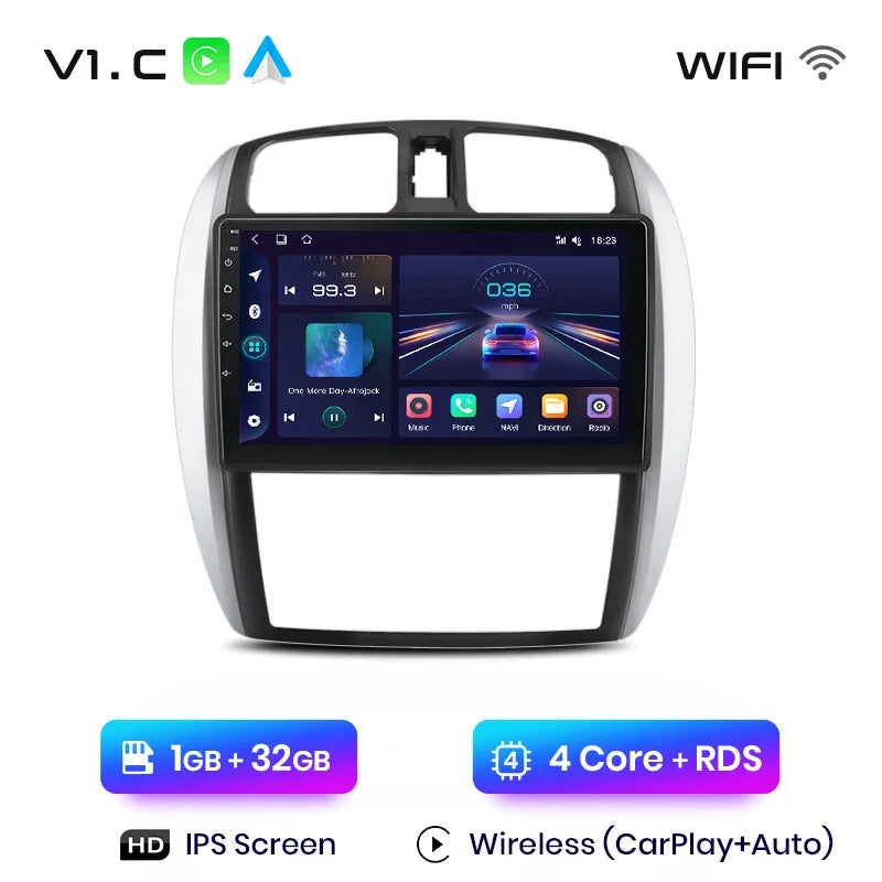 Junsun Wireless CarPlay Android Auto Radio For MAZDA 323 HAIMA FREEMA FORD LASER 2002-2008 Car Intelligent Systems RDS BT WiFi