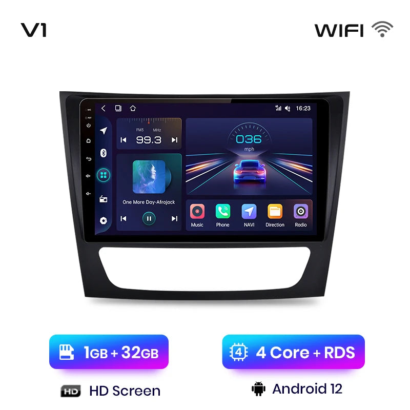 Junsun V1 Wireless CarPlay Android Auto Radio For Mercedes Benz E class W211 E300 2002-2010 4G Car Multimedia GPS 2din autoradio
