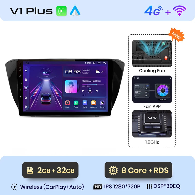 Junsun V1pro AI Voice Android Auto Radio for Skoda Superb 3 2015-2019 Carplay 4G Car Multimedia GPS 2din autoradio