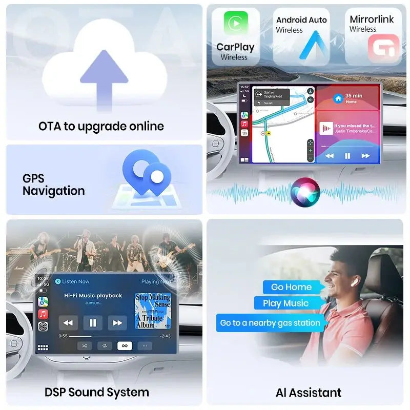Junsun 8 Core Car Stereo For Jeep Grand Cherokee 1998 1999 2000 2001-2004 Wireless Carplay Android Auto GPS Navigation FM eSIM
