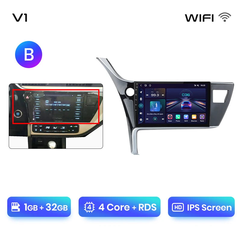 Junsun V1pro AI Voice Car Radio Android Auto Multimedia For Toyota Corolla 11 Auris E180 2017 - 2019 CarPlay GPS 2din autoradio