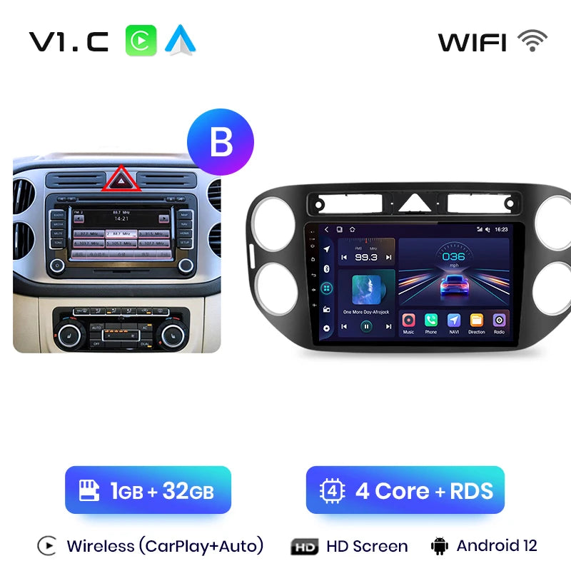 Junsun V1pro AI Voice 2 din Android Auto Radio For VW Volkswagen Tiguan 1 NF 2006-2016 Carplay Car Multimedia GPS 2din autoradio