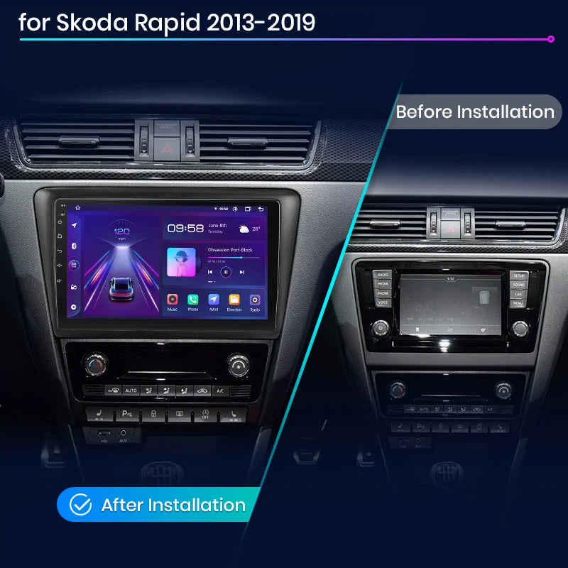 Junsun Wireless Android Auto Radio For Skoda Rapid 2013 -2019 4G Car Multimedia GPS 2din autoradio Junsun Official Store