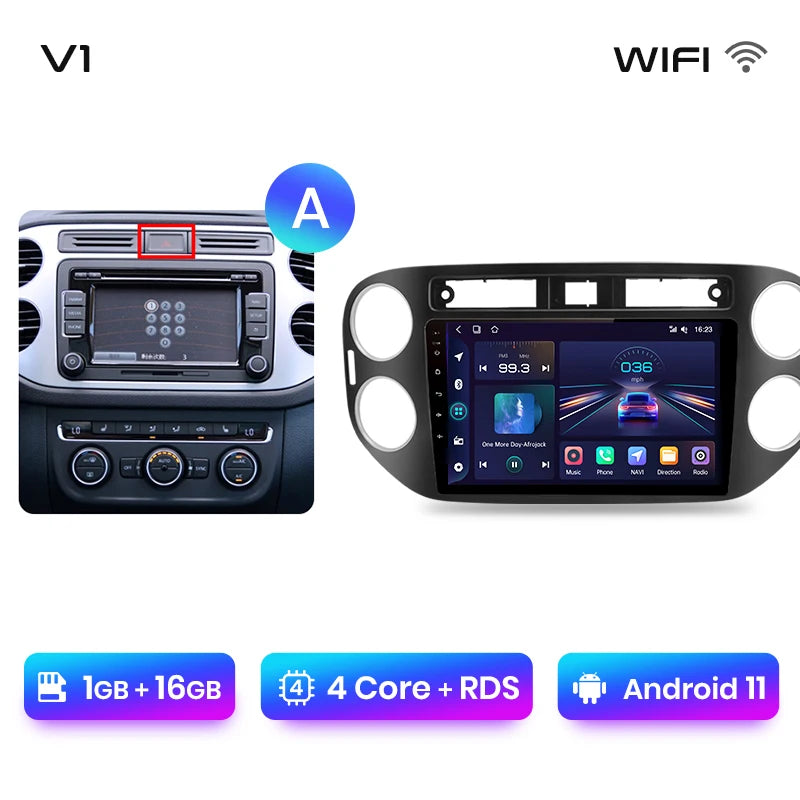 Junsun V1pro AI Voice 2 din Android Auto Radio For VW Volkswagen Tiguan 1 NF 2006-2016 Carplay Car Multimedia GPS 2din autoradio