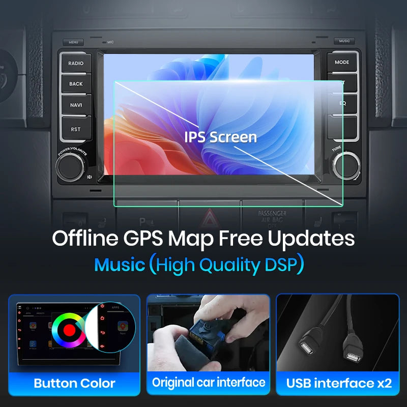 Junsun Wireless CarPlay Car Radio For Volkswagen VW Touareg Multivan T5 Transporte 2004-2009 Android Multimedia