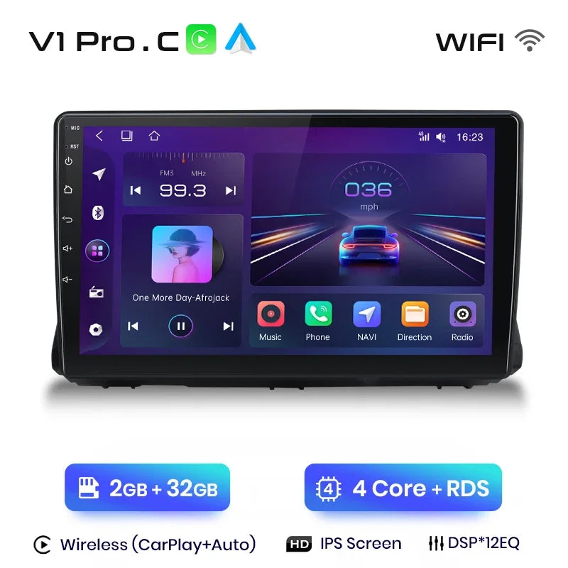 Junsun Wireless CarPlay Android Auto Radio For Renault Sandero 2021 Car Intelligent Systems RDS BT WiFi 2 din