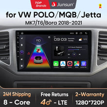 Junsun Wireless CarPlay Android Auto Radio For Volkswagen VW MQB POLO VI Jetta MK7 T6 Bora 2018 2019 2020 2021 4G 2 din RDS BT