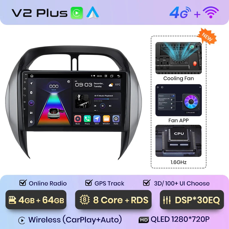 Junsun V1pro AI Voice 2 din Android Auto Radio For Toyota RAV4 2003 2004 2005 Carplay 4G Car Multimedia GPS 2din autoradio