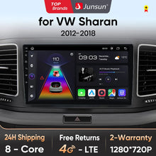 Junsun AI voice 4G LTE wireless CarPlay Android Auto Radio For Volkswagen Sharan 2012 2013 2014-2018 Car Intelligent Systems Multimedia player Stereo RDS BT 2 din autoradio GPS Navi screen
