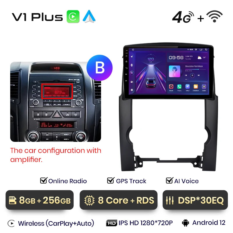 Junsun V1pro AI Voice 2 din Android Auto Radio For Kia Sorento 2 XM 2009 - 2012 Carplay Car Multimedia GPS 2din autoradio