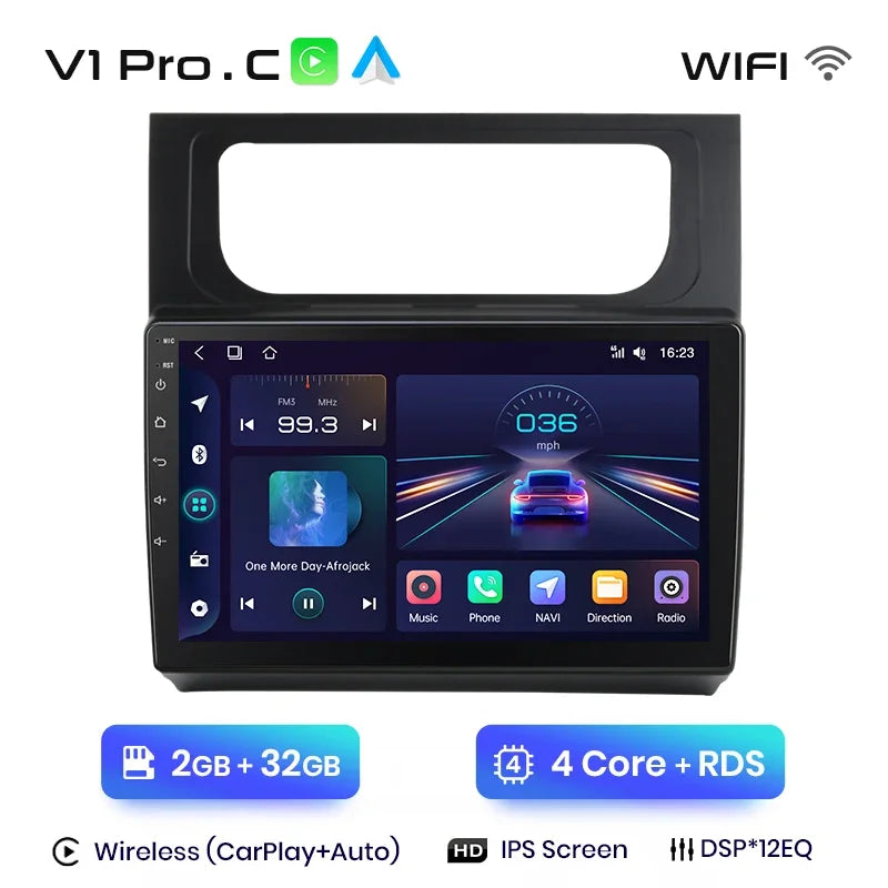 Junsun Wireless CarPlay Android Auto Radio For VOLKSWAGEN TOURAN 2011 2012 2013 -2015 Car Intelligent Systems RDS BT WiFi 2 din