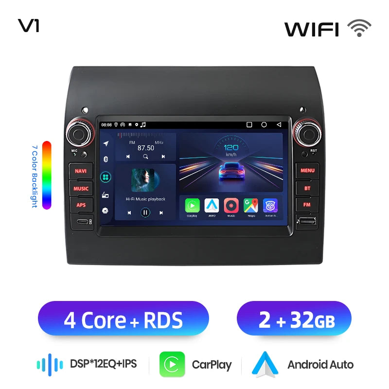 Junsun Wireless CarPlay Car Radio For Fiat Ducato 2015 2016 2017-2020 Android Multimedia