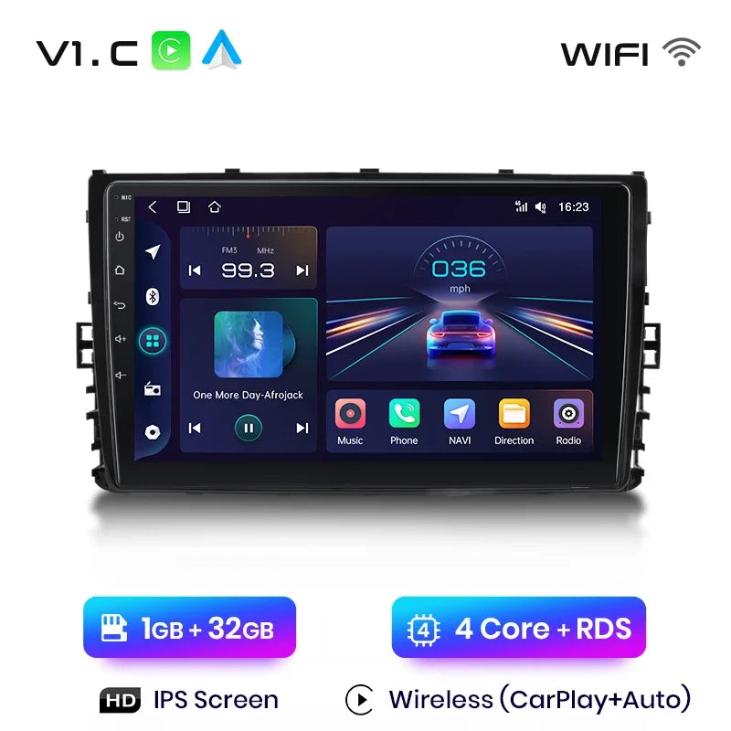 Junsun Wireless CarPlay Android Auto Radio For Volkswagen VW MQB POLO VI Jetta MK7 T6 Bora 2018 2019 2020 2021 4G 2 din RDS BT