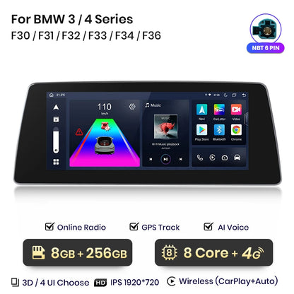 Junsun Wireless CarPlay Andorid Auto Car Radio For BMW Series 1 2 3 4 F20 F21 F22 F30 F31 F32 F33 F34 F36 GPS 4G WiFi Multimedia