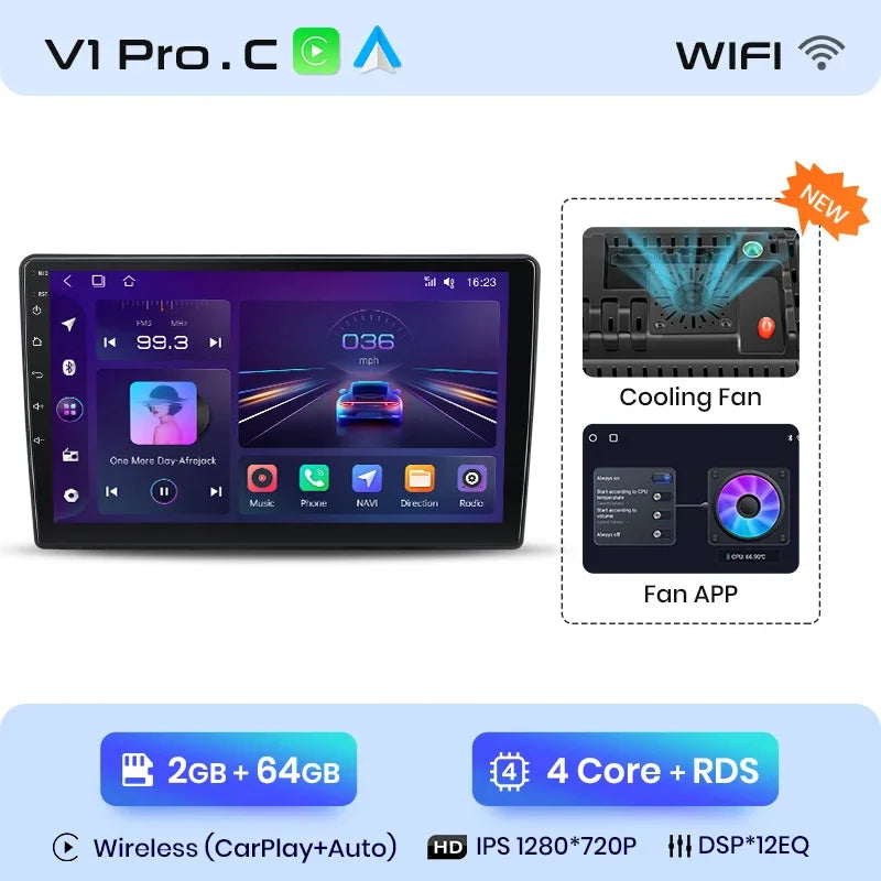 Junsun Wireless CarPlay Android Auto Radio For Hyundai I40 2012 2013 2014 2015 2016 Car Intelligent Systems RDS BT WiFi 2 din