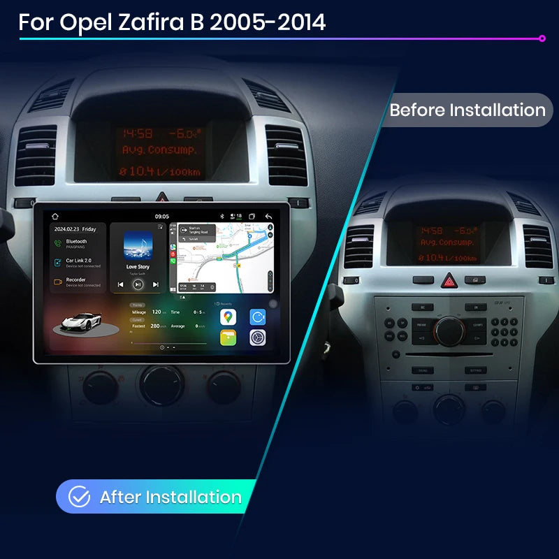 Junsun V3 Plus 2K Android 13 Wireless CarPlay Android Auto Car Intelligent Systems for Opel Zafira B Astra H 2005-2014 Autoradio