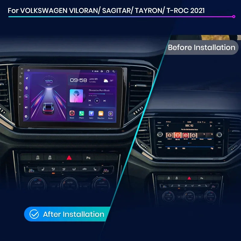 Junsun Wireless CarPlay Android Auto Radio For VW VILORAN SAGITAR TAYRON T-ROC 2021 Car Intelligent Systems RDS BT WiFi 2 din