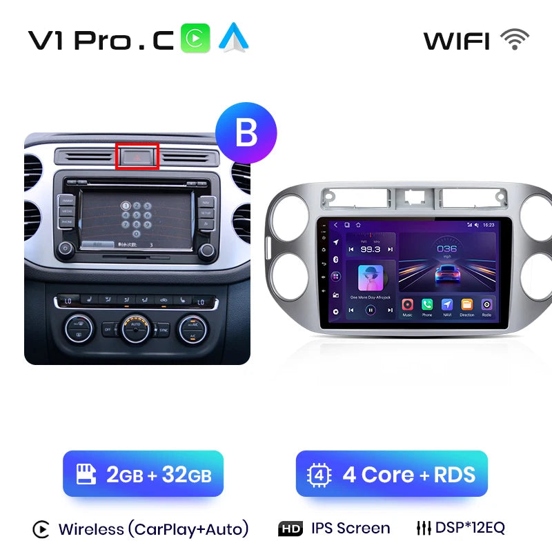 Junsun V1pro AI Voice 2 din Android Auto Radio For VW Volkswagen Tiguan 1 NF 2006-2016 Carplay Car Multimedia GPS 2din autoradio
